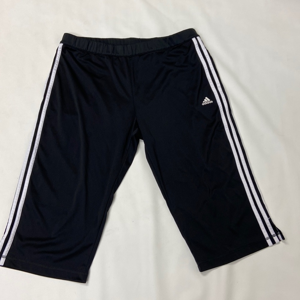 adidas Black Track Pants with White Stripes